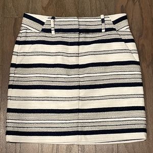 LOFT Navy and White Striped Shift Skirt - Size 00